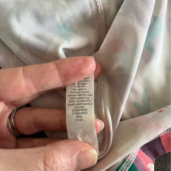 ATHLETA Tropical Daybreak Triangle Tankini Top in Pink Multi - Picture 10 of 10